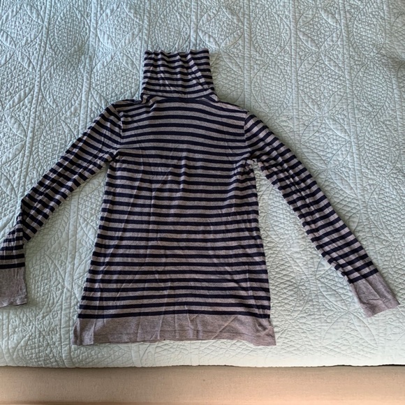 J. Crew Tops - JCrew Tissue T turtleneck size S navy grey women’s